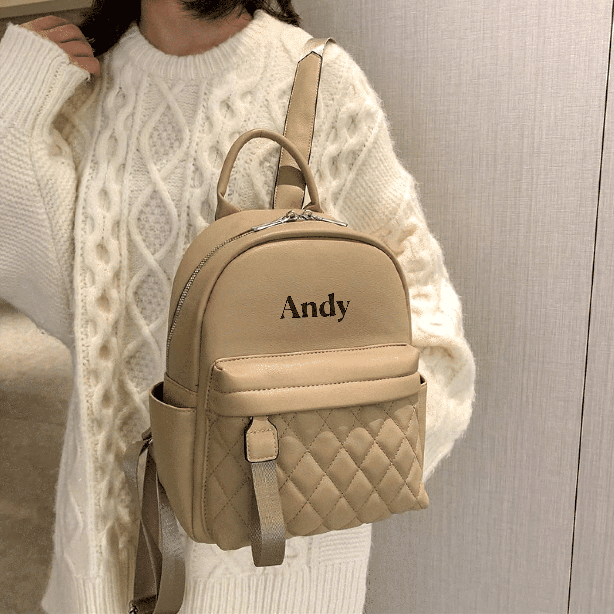 Embroidered PU Backpack for Women