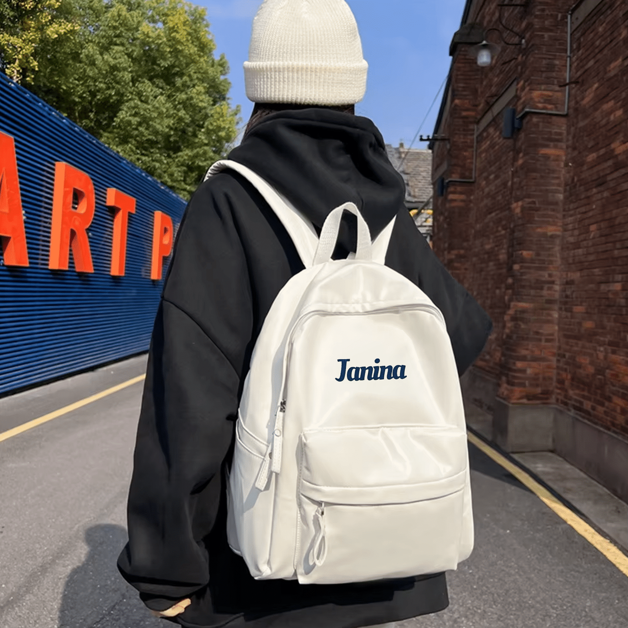 Embroidered PU Backpack