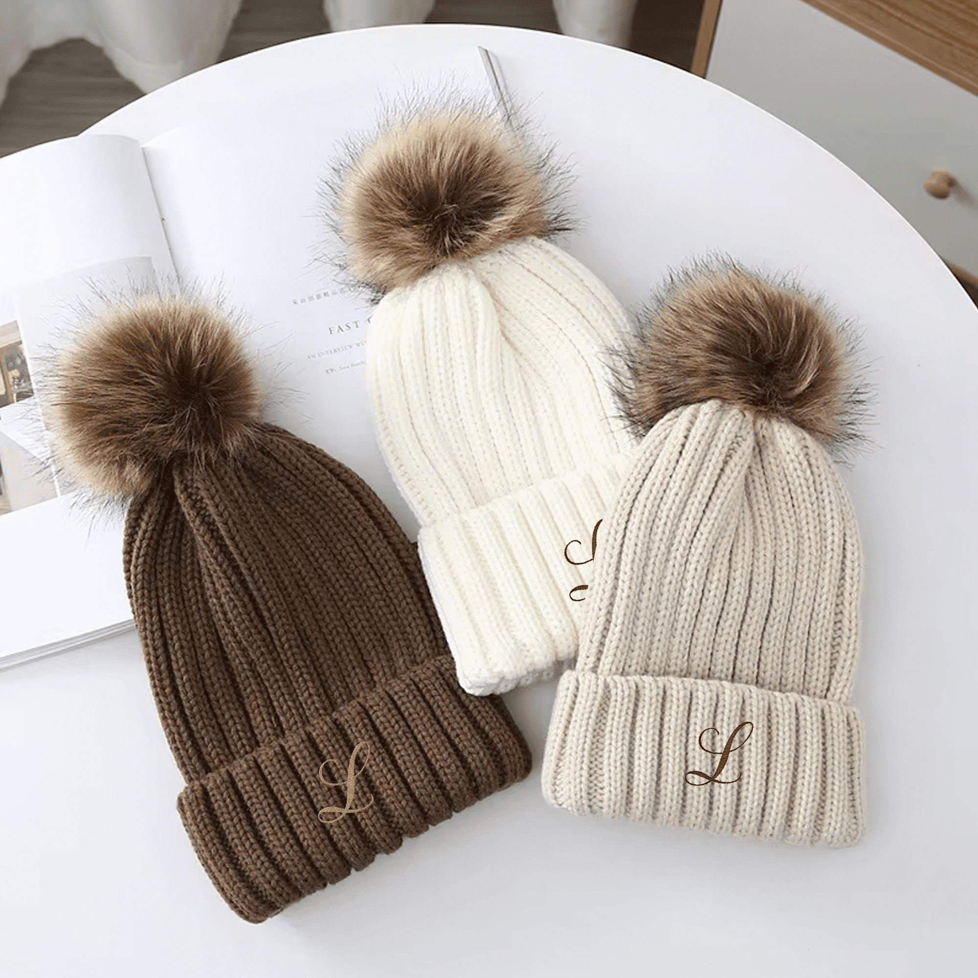 Wool Knit Beanie Hat