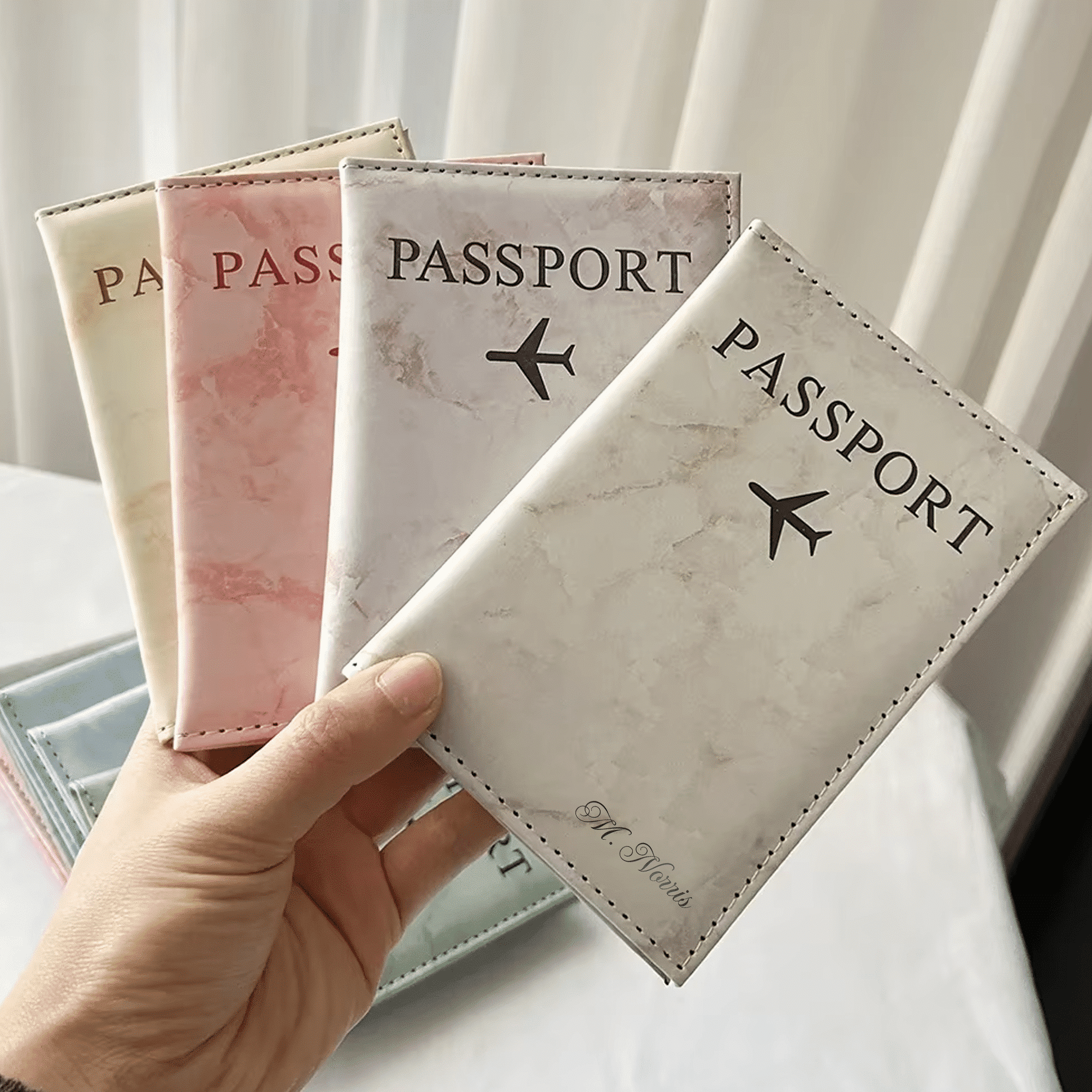 Marble Passport Holder Wallet