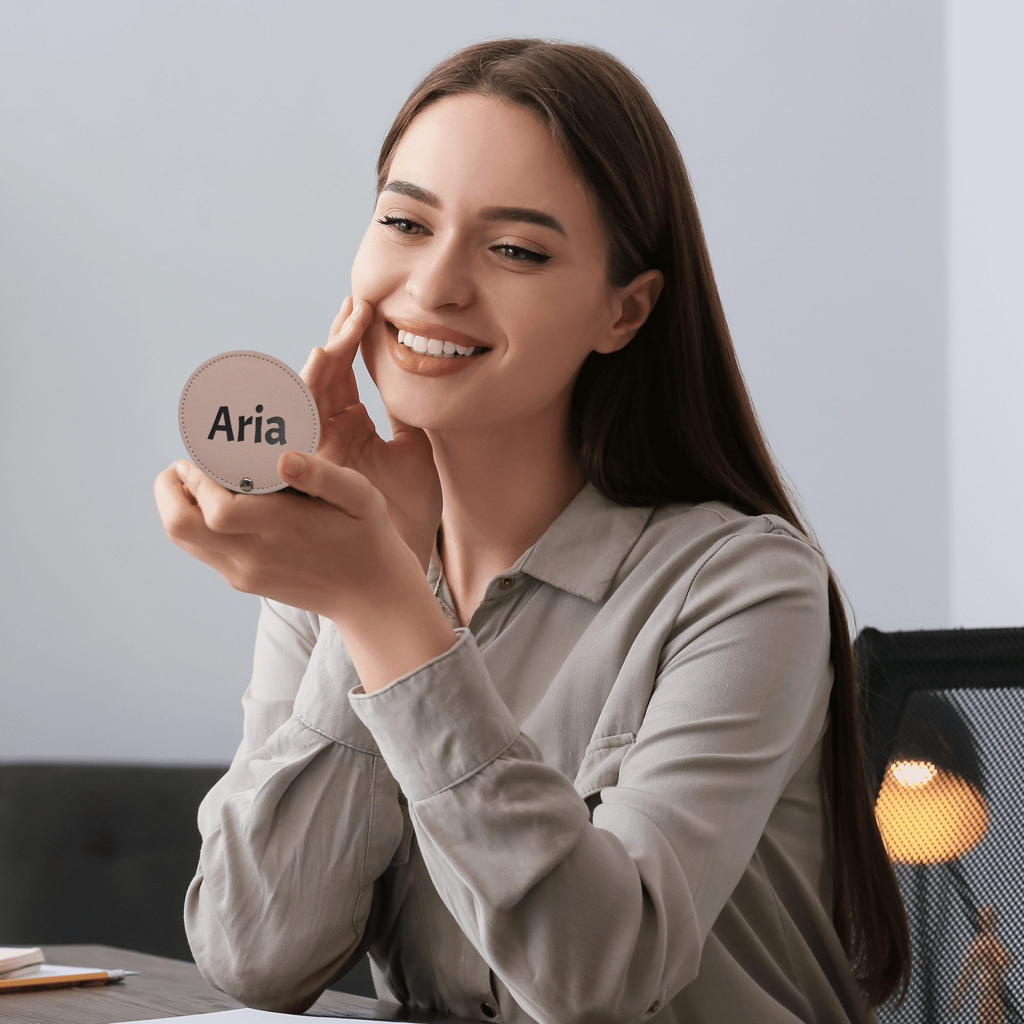 Leather Travel Makeup Mirror