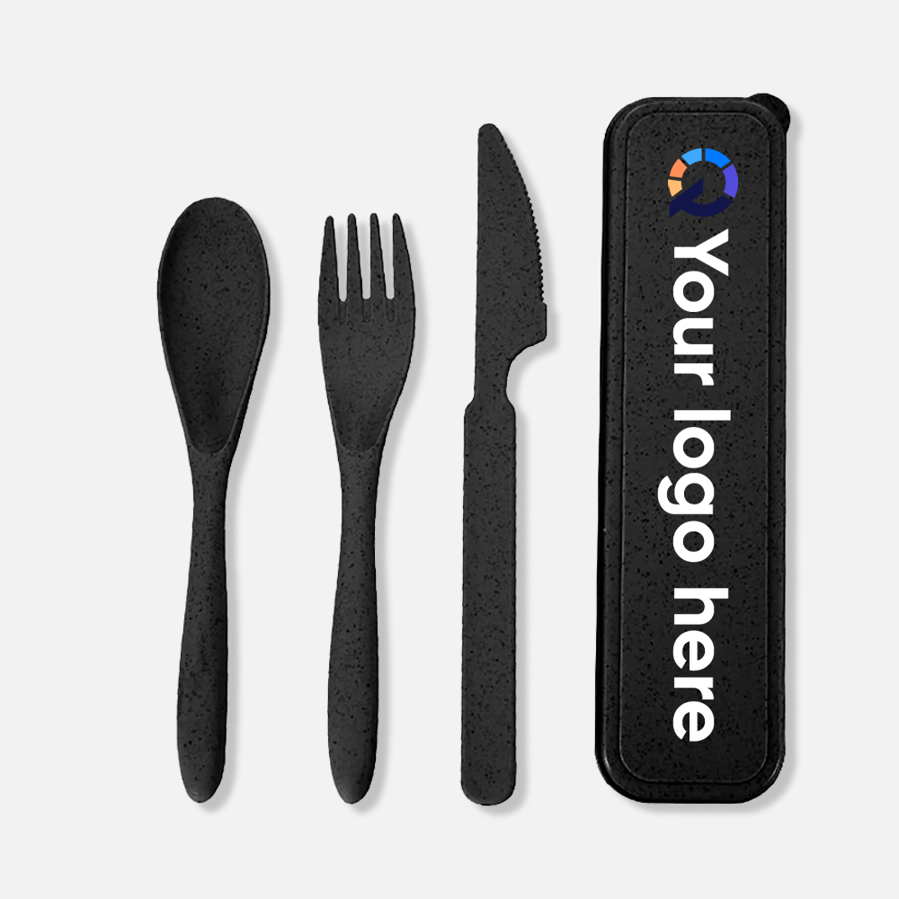 Custom Logo Biodegradable Wheat Cutlery Set