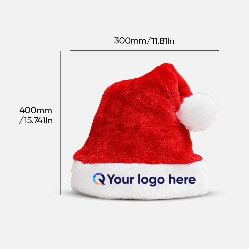 Custom Logo Plush Christmas Hat