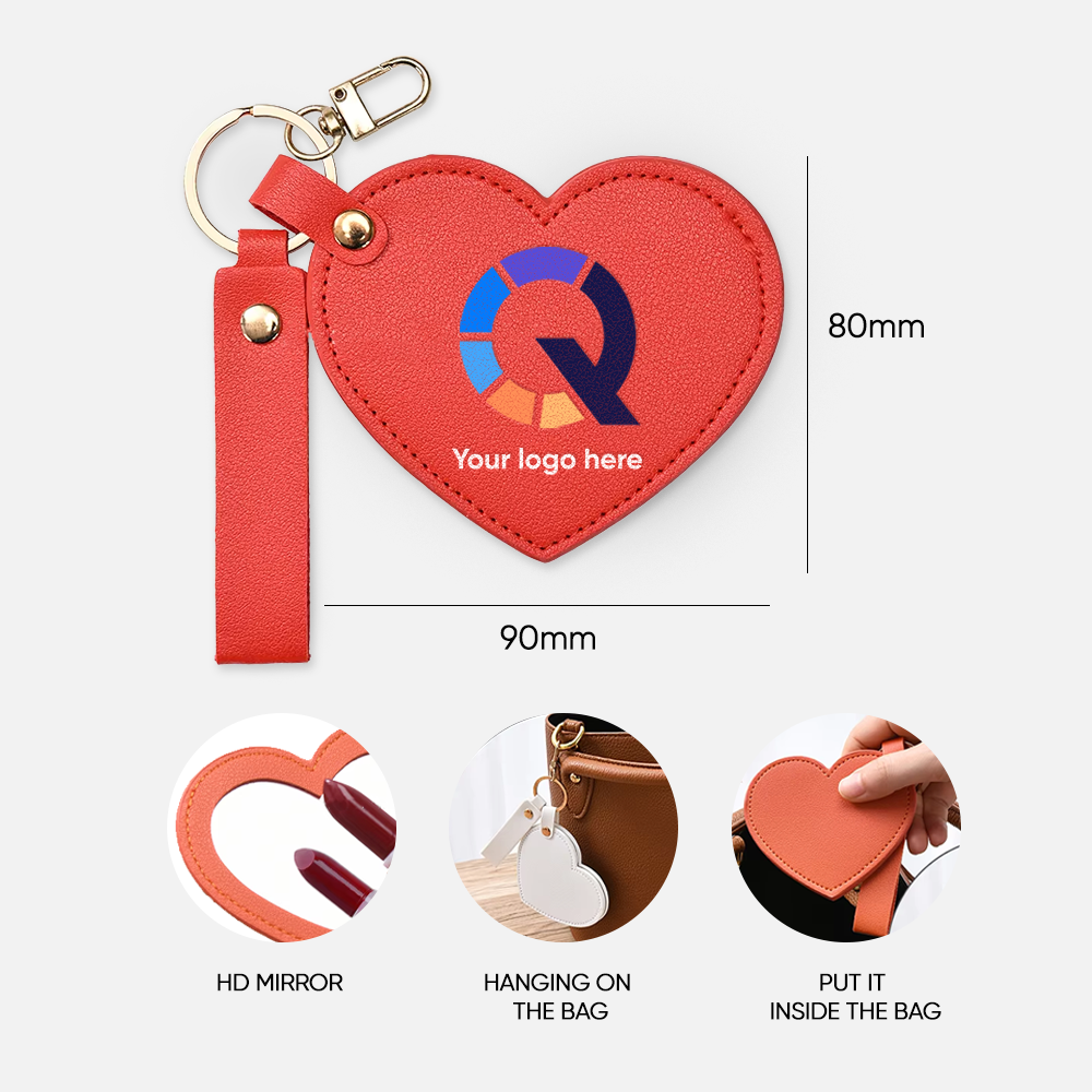 Custom Logo Heart Shaped Pocket Mirror