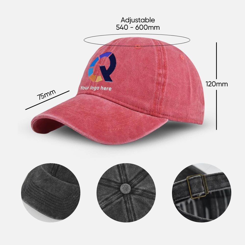 Custom Embroidered Distressed Cotton Baseball Cap