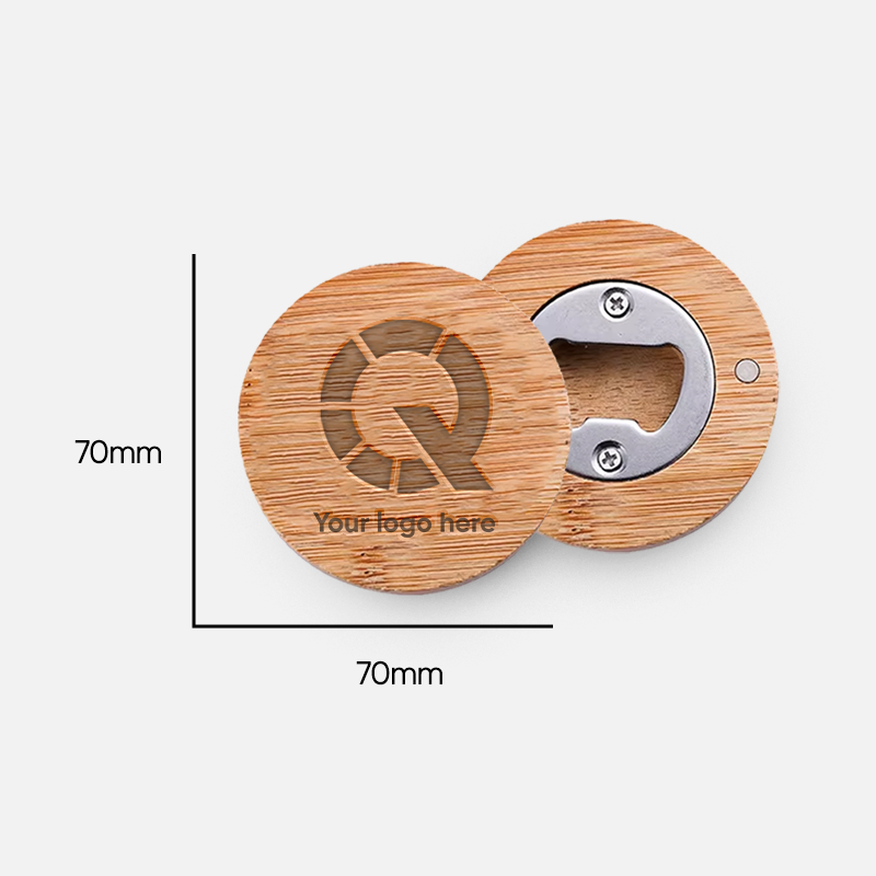 Custom Logo Wooden Coaster Bottle Opener