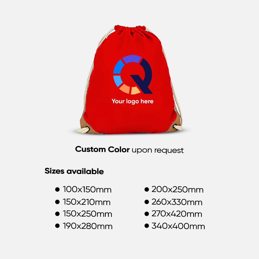 Custom Branded Foldable Canvas Drawstring Bag
