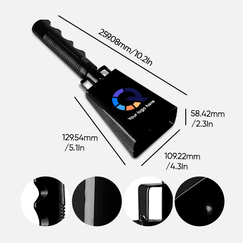 Custom Logo 10-Inch Steel Cowbell