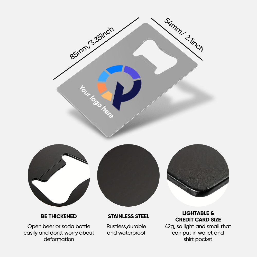 Custom Logo Stainless Steel Credit Card Bottle Opener
