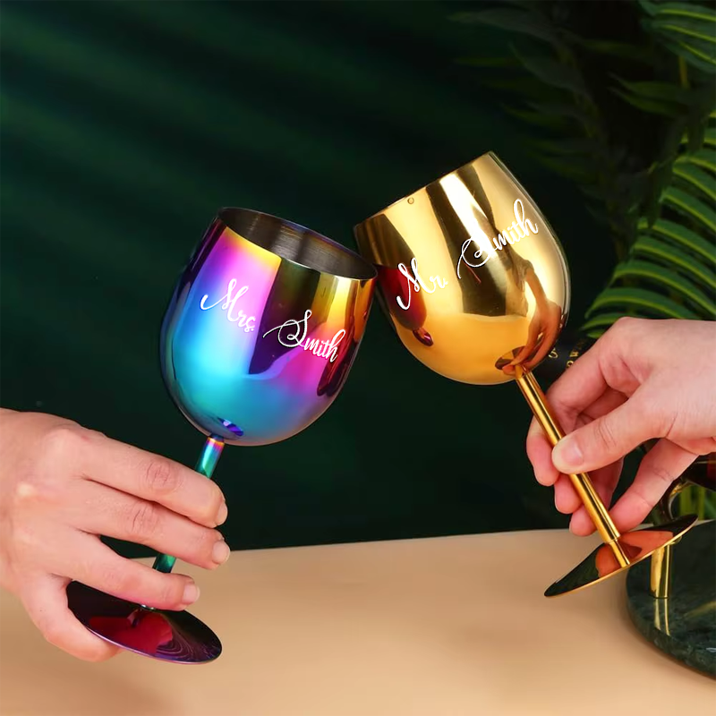 Custom Logo 350ml Stainless Steel Wine Goblet