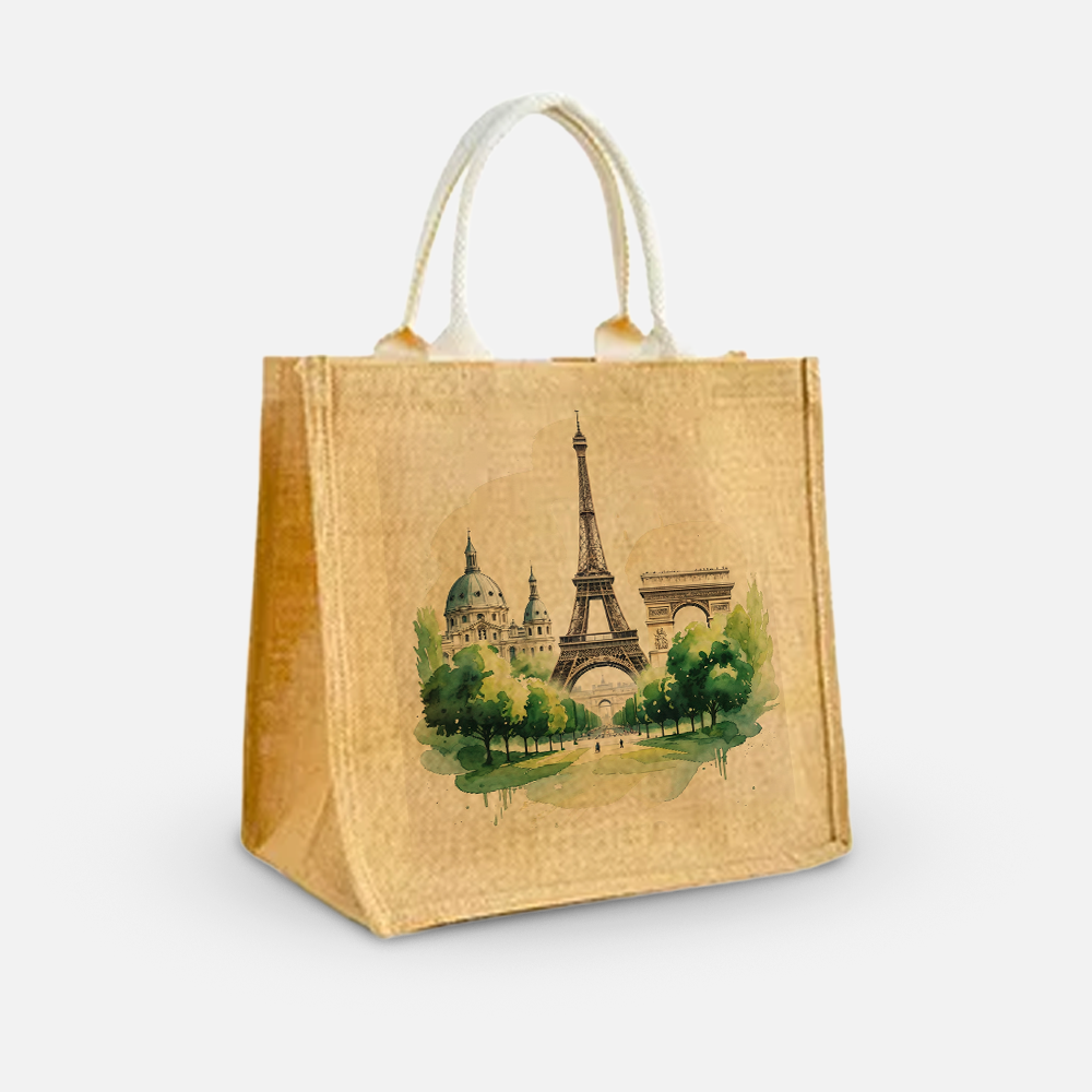 Custom Logo Foldable Jute Tote Bag