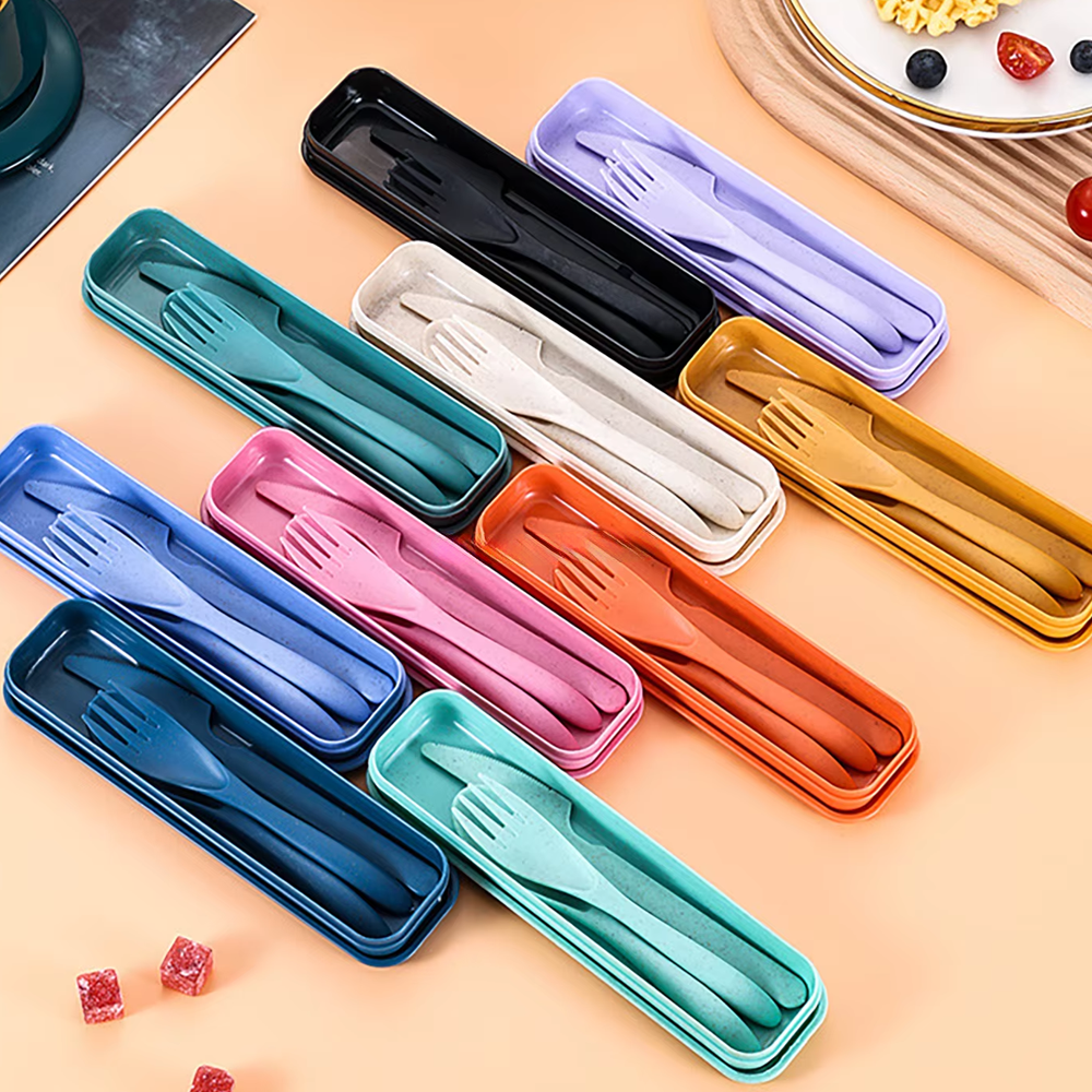 Custom Logo Biodegradable Wheat Cutlery Set