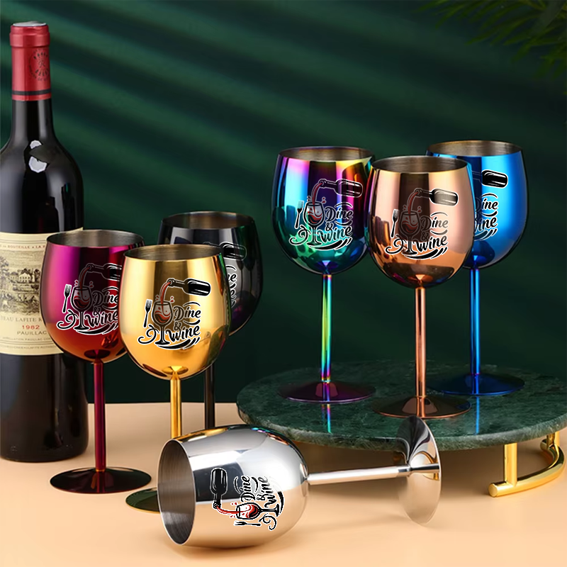 Custom Logo 350ml Stainless Steel Wine Goblet