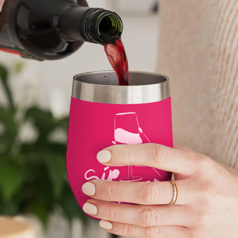 Custom Logo 12oz Insulated Wine Tumbler