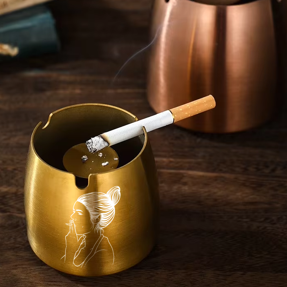 Custom Logo Stainless Steel Ashtray with Lid