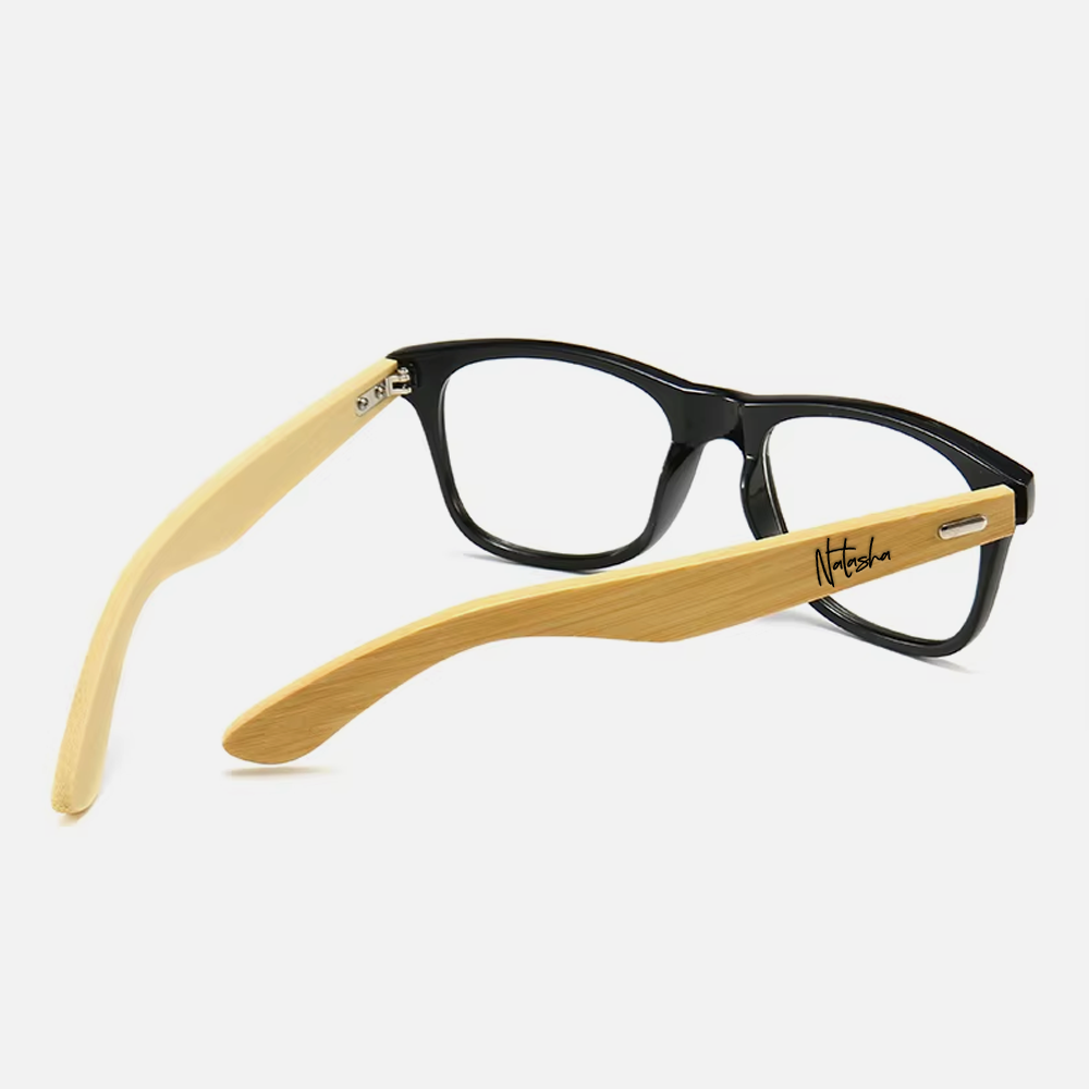Branded Unisex Bamboo Temple Sunglasses