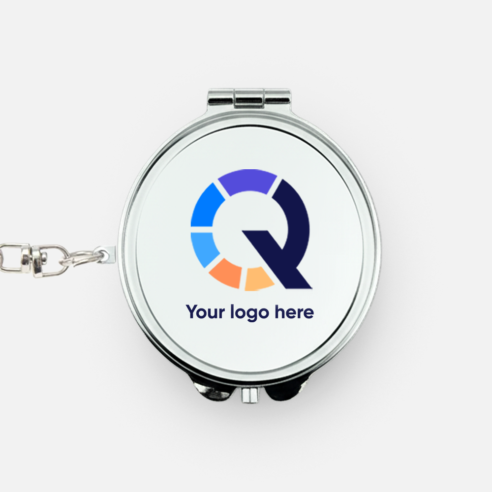 Custom Logo Mini Heart Oval Metal Pocket Mirror, Blank Keychain Makeup Mirror, Small Size Keyring Mirror for Personalization