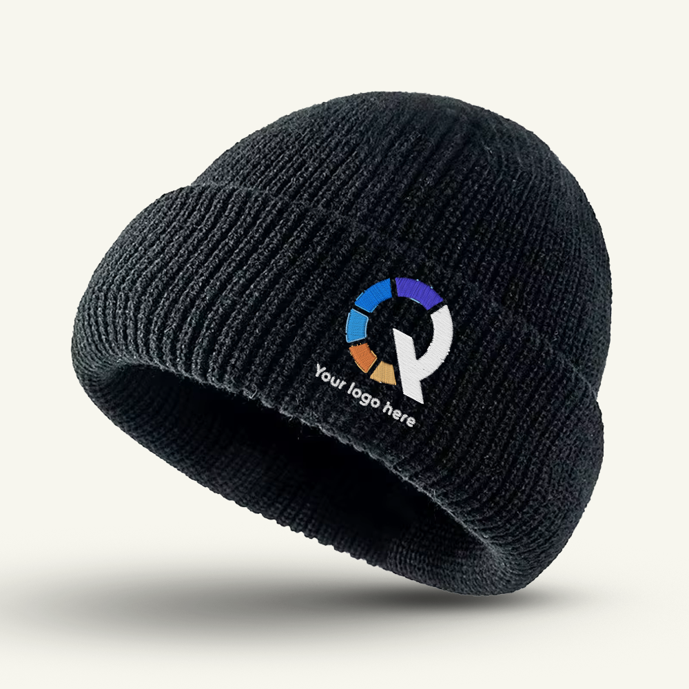 Custom Logo Thick Knit Beanie Hat