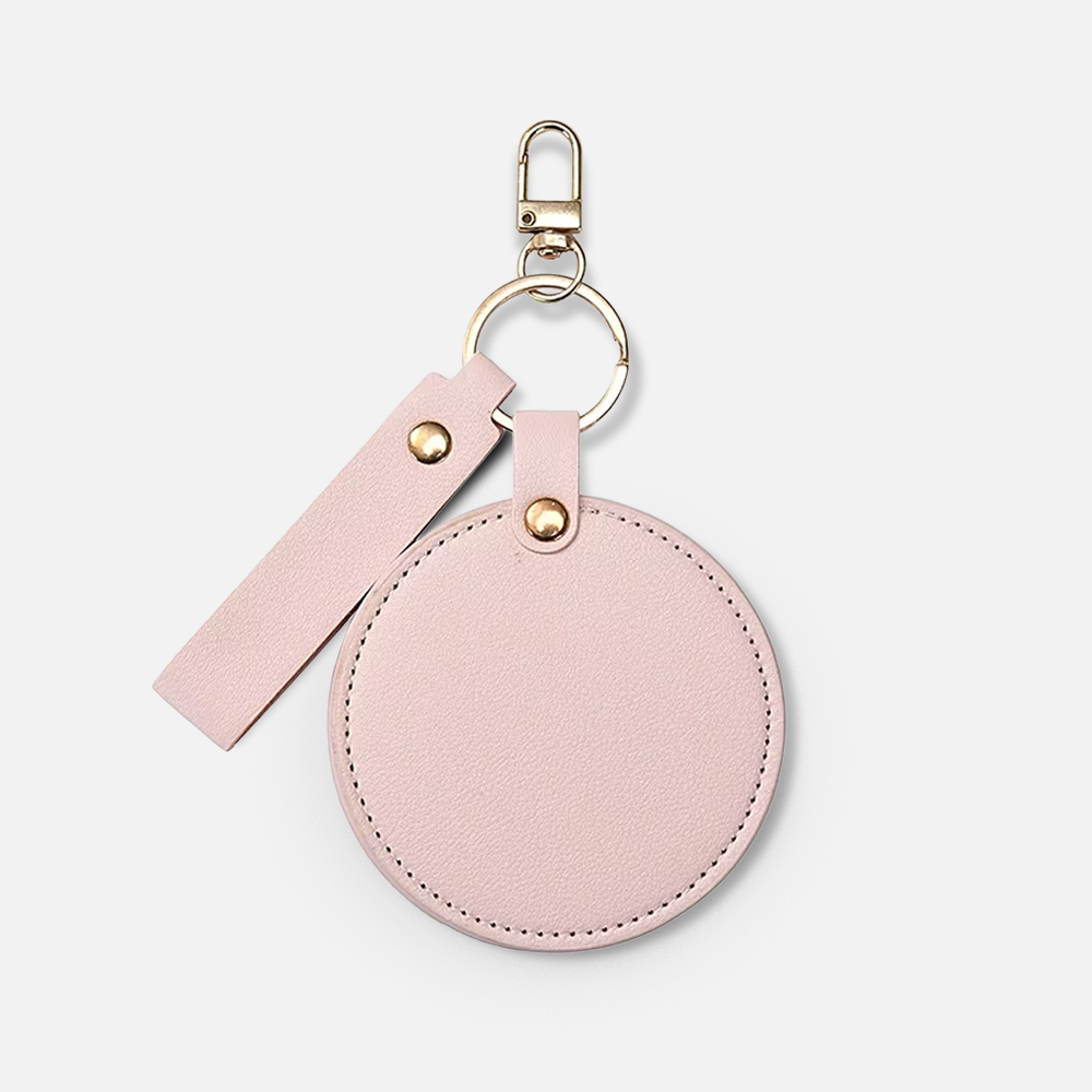 Custom Logo Compact Pocket Mirror Keychain