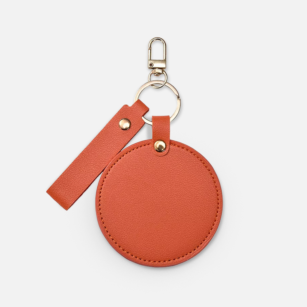 Custom Logo Compact Pocket Mirror Keychain