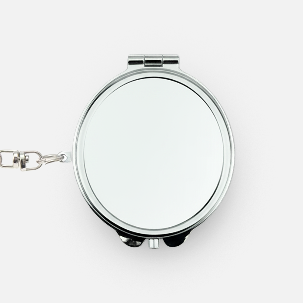 Custom Logo Mini Heart Oval Metal Pocket Mirror, Blank Keychain Makeup Mirror, Small Size Keyring Mirror for Personalization