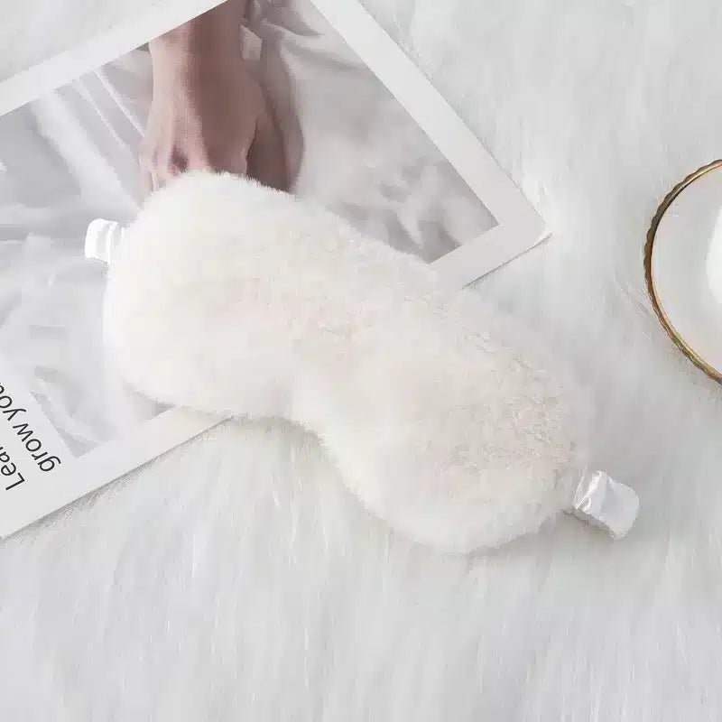 Plush Rabbit Hair Sleep Mask