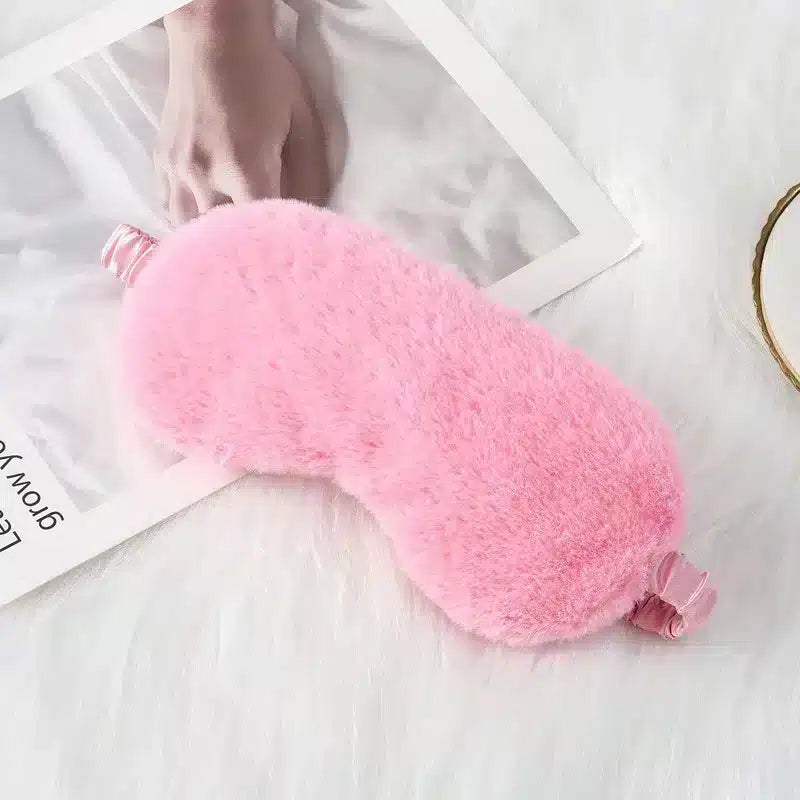 Plush Rabbit Hair Sleep Mask