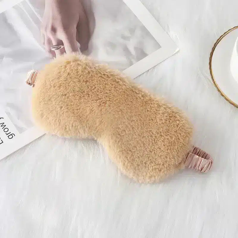 Plush Rabbit Hair Sleep Mask