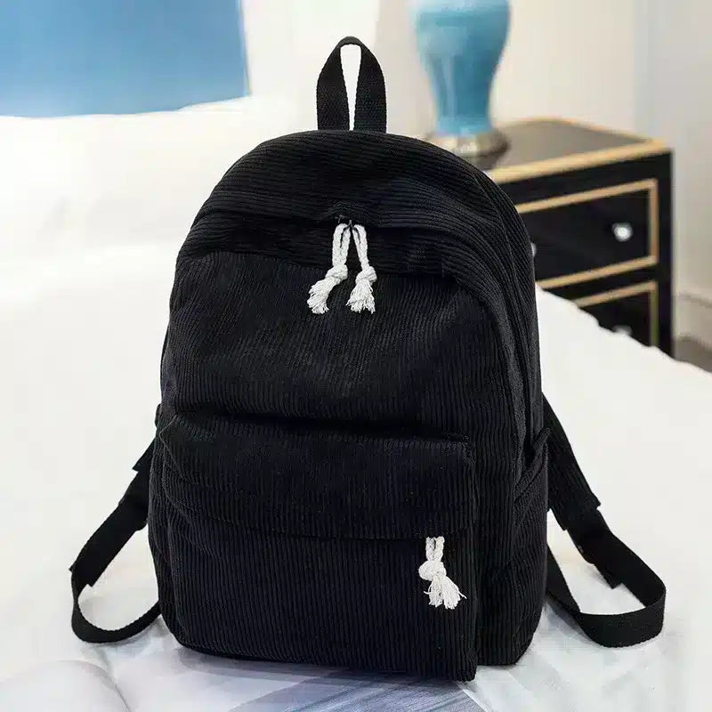 Embroidered Corduroy Kids Backpack