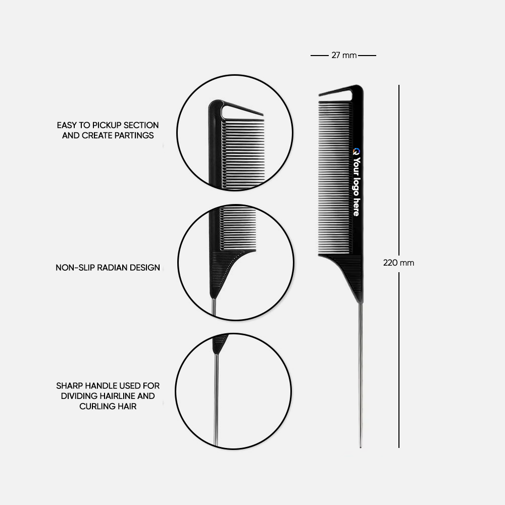 Custom Logo Anti-Static Carbon Hair Comb