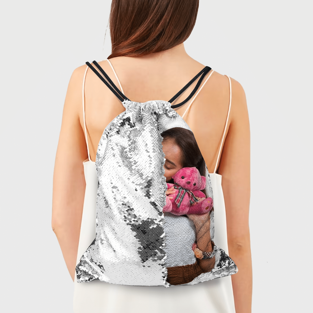 Sequin Drawstring Bag