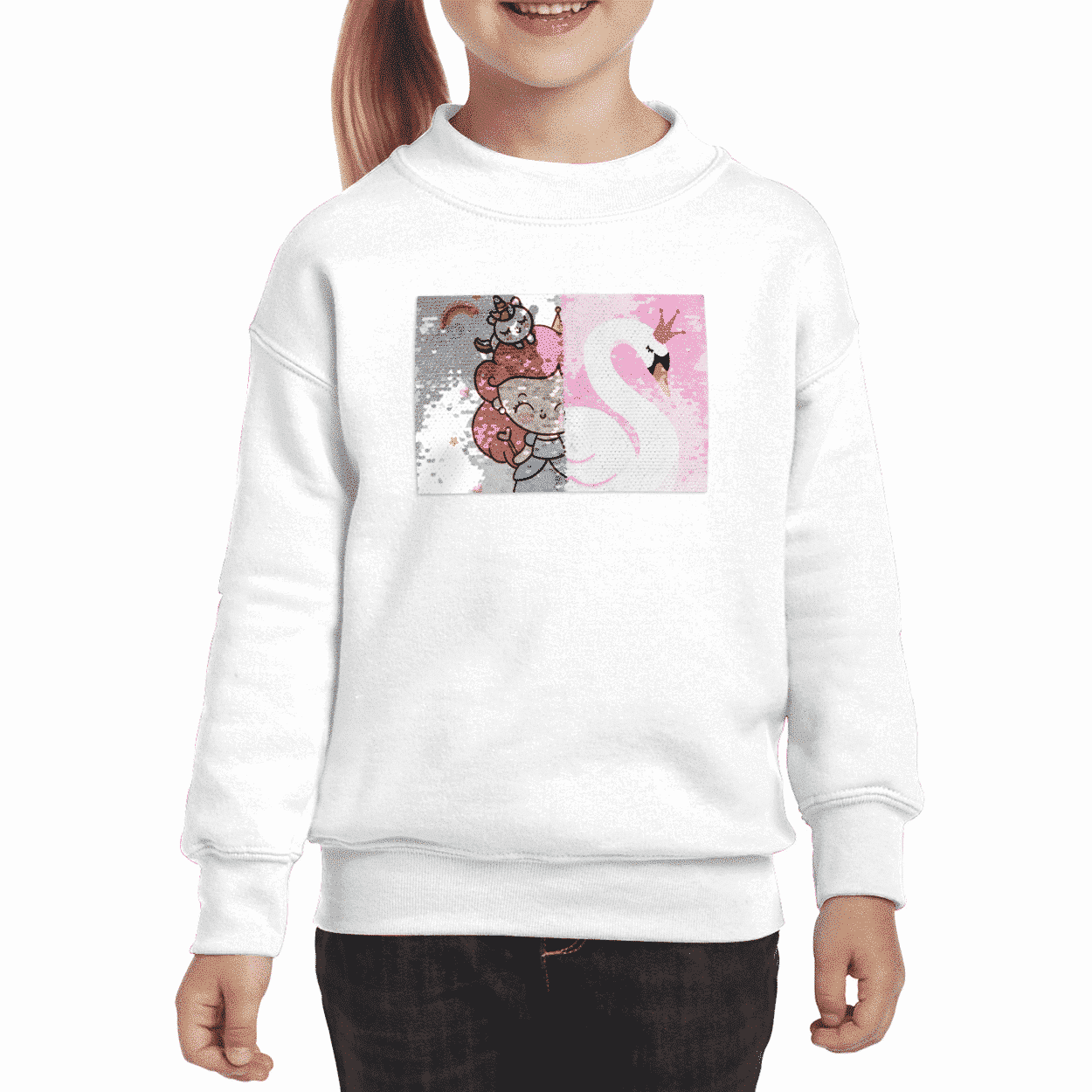Sequin Sweatshirt for Kids - Double Sided Print