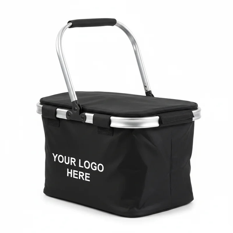 Compact Folding Picnic Basket Cooler