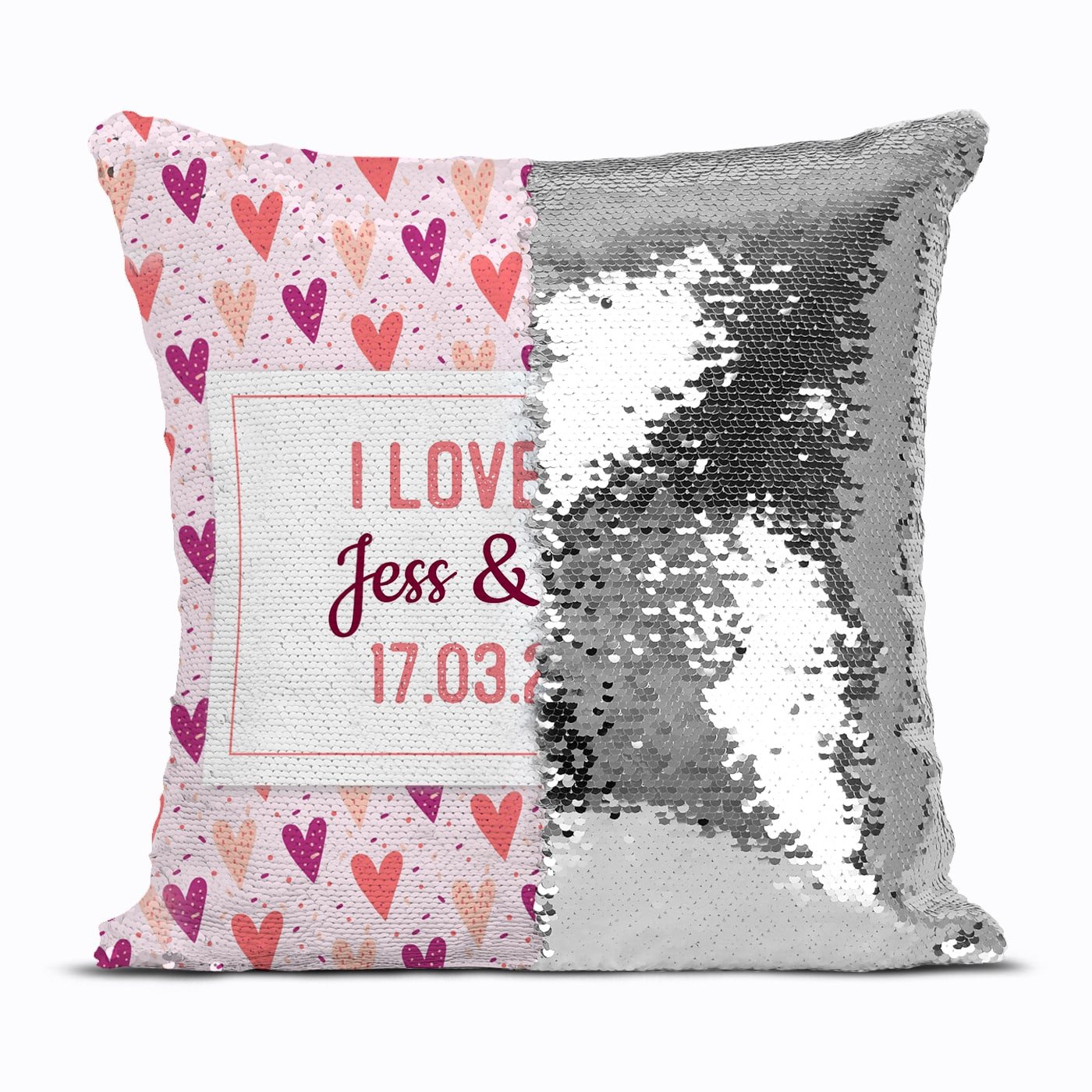 I Love You Sequin Pillow