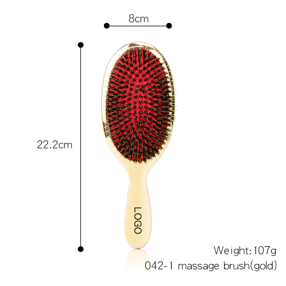 Custom Logo Metallic Finish Hair Brush