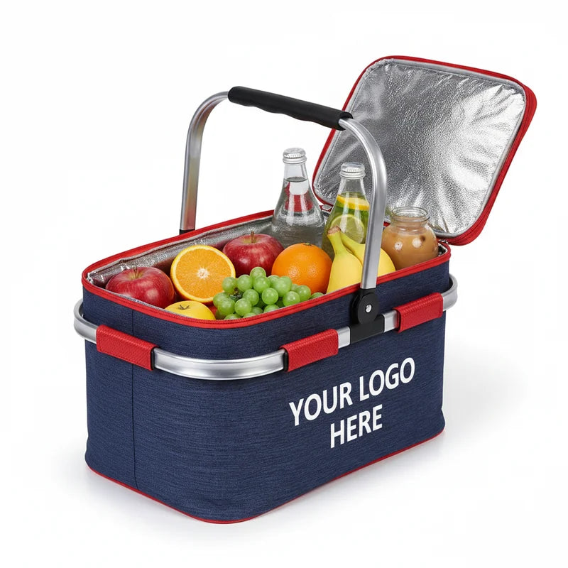 Collapsible Insulated Picnic Cooler Basket