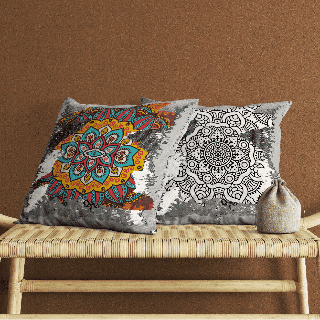 Double Sided Reversible Sequin Pillow