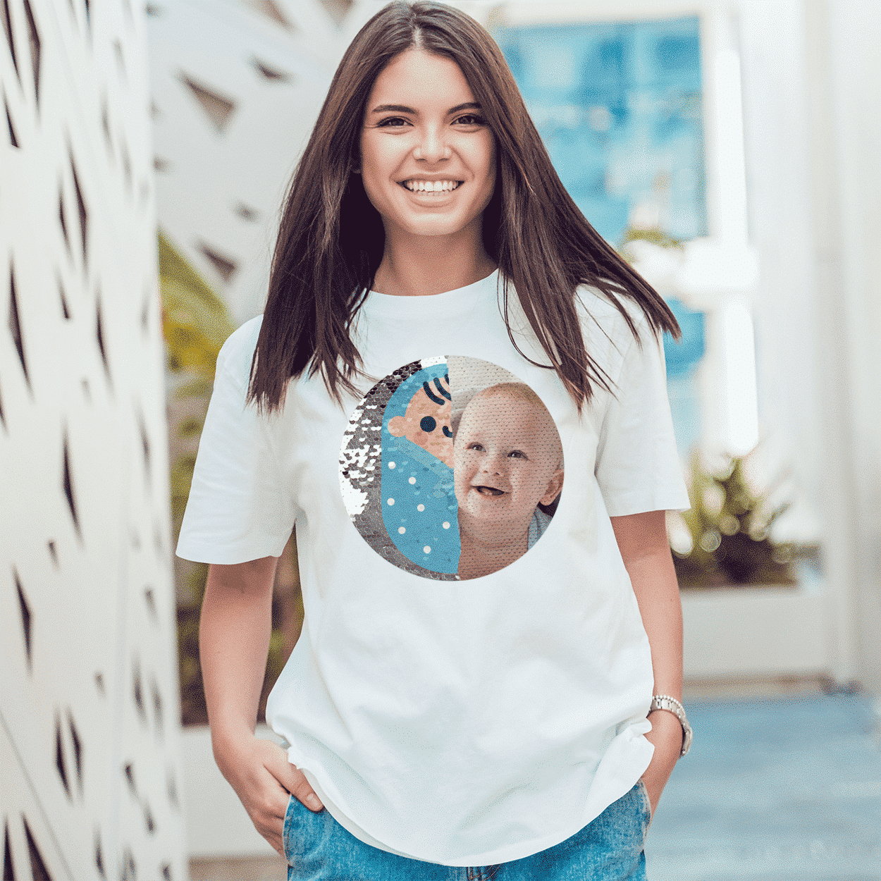 Sequin Shirt for Adults - Double Sided Print