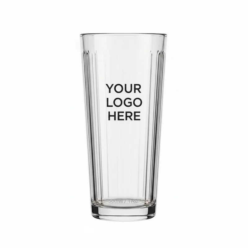 Striped Highball Glass with Straw 17oz