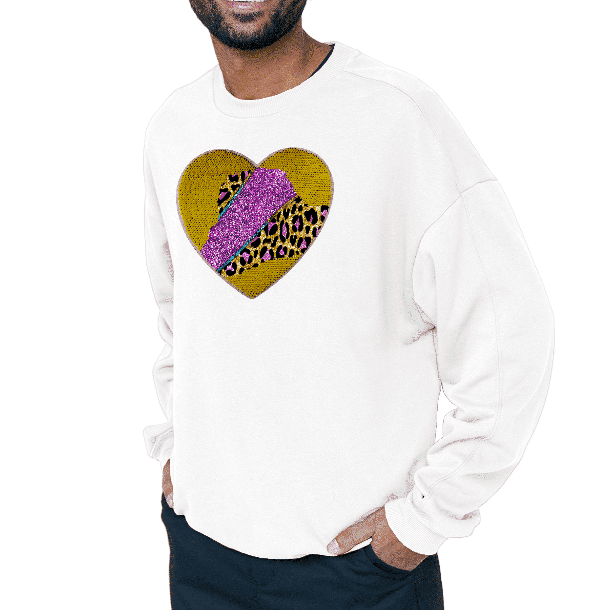 Sequin Sweatshirt for Adult - Double Sided Print